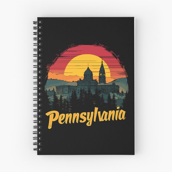 Aperçu de l'œuvre T-shirt unisexe à imprimé graphique panoramique sur le coucher du soleil de Pennsylvanie créée et vendue par ThreadQuirk.