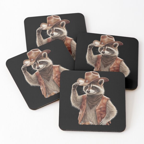 Item preview, Vintage Country Western Cowboy Raccoon Trash Panda designed and sold by PosiMCreations.