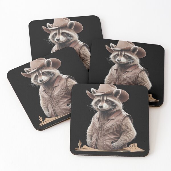 Item preview, Vintage Country Western Cowboy Raccoon Trash Panda designed and sold by PosiMCreations.
