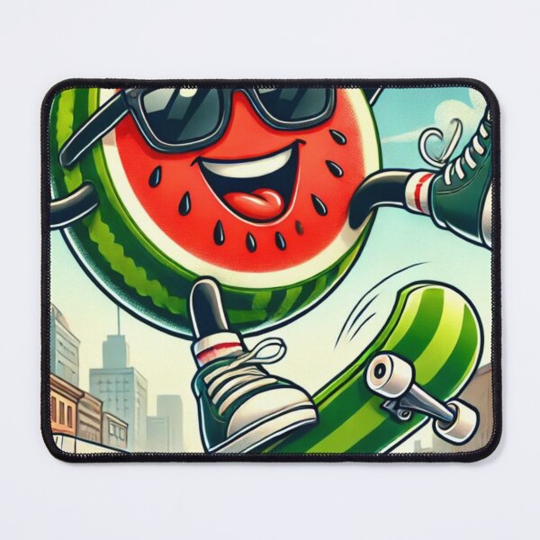 Item preview, Funny Watermelon Urban Skateboarder designed and sold by mkzmerch.