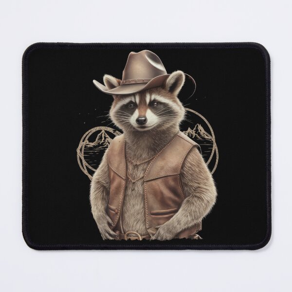 Item preview, Vintage Country Western Cowboy Raccoon Trash Panda designed and sold by PosiMCreations.