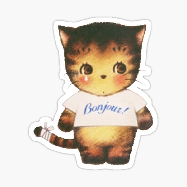 Item preview, vintage kitten bonjour designed and sold by delicate-pov.