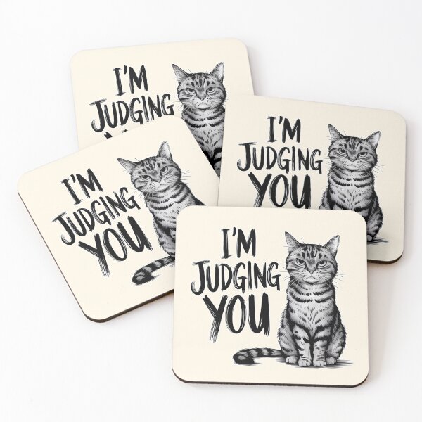 Item preview, I'm Judging You Cat Illustration designed and sold by Dream-Fab.