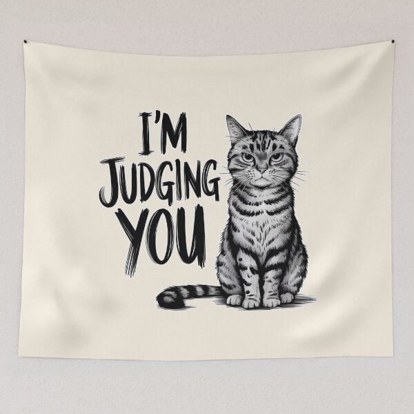 Item preview, I'm Judging You Cat Illustration designed and sold by Dream-Fab.