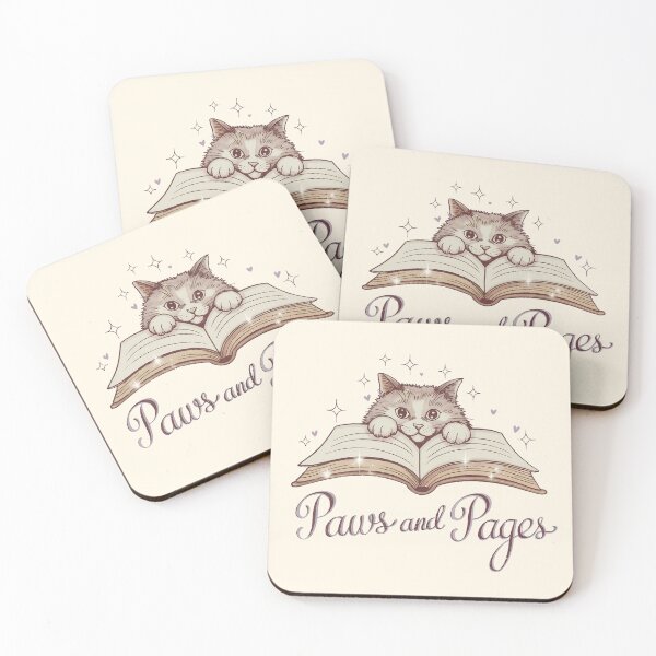 Item preview, Paws and Pages Cute Cat Book Lover Design designed and sold by Dream-Fab.