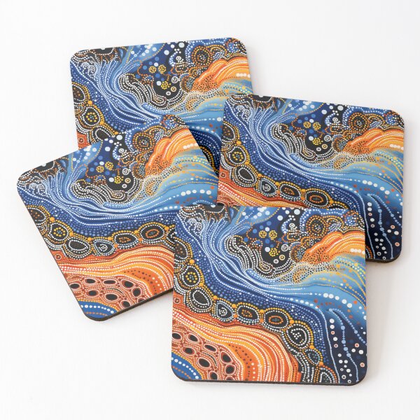 Item preview, Aboriginal Inspired Dot Art - With Lava And Water designed and sold by GrinGalore.