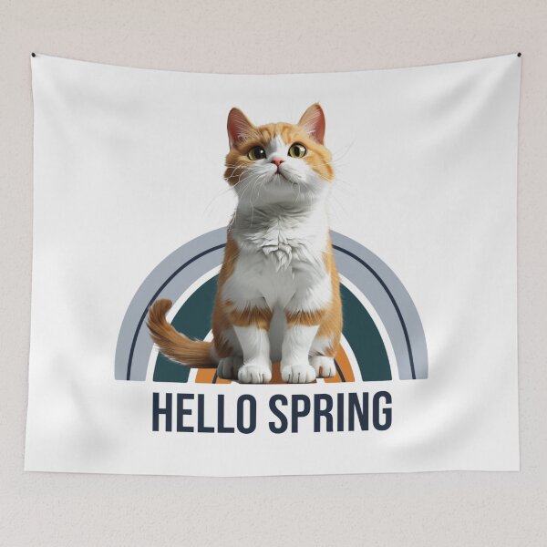 Item preview, Hello spring cat, lonely cat, Cat mom, Cat lover, Animal lover, Cat dad designed and sold by WorlDigitalArts.