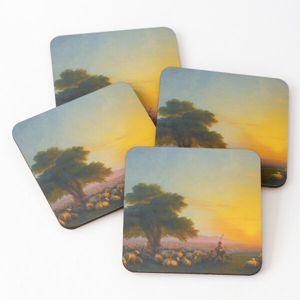 Item preview, Shepherds With Their Flock At Sunset designed and sold by Craphe.