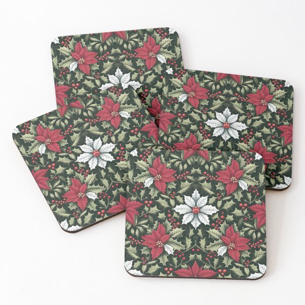 Item preview, Vintage William Morris Style Christmas Flower Pattern designed and sold by Tamas Das.
