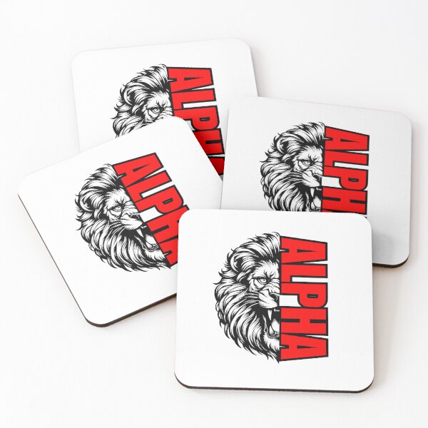 Item preview, Bold Red "ALPHA" with Subtle Roaring Lion Silhouette designed and sold by beast-net.