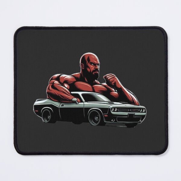 Item preview, Muscular Bald Man with Dodge Challenger designed and sold by GeneralDaily.