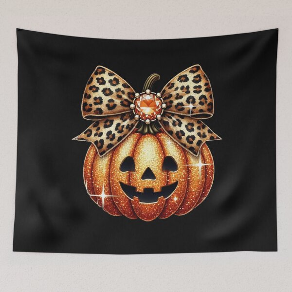 Item preview, Sparkly Pumpkin Leopard Coquette Bow Pumpkin For Women Girls  designed and sold by SztylishDesigns.