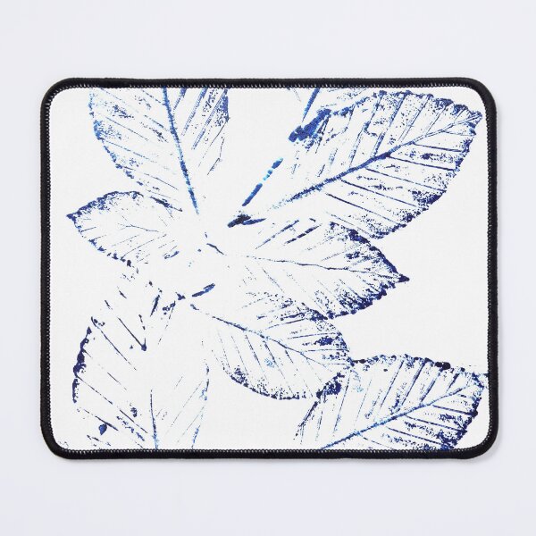 Item preview, navy blue birch leaves plant print 1 designed and sold by SelenePaintings .