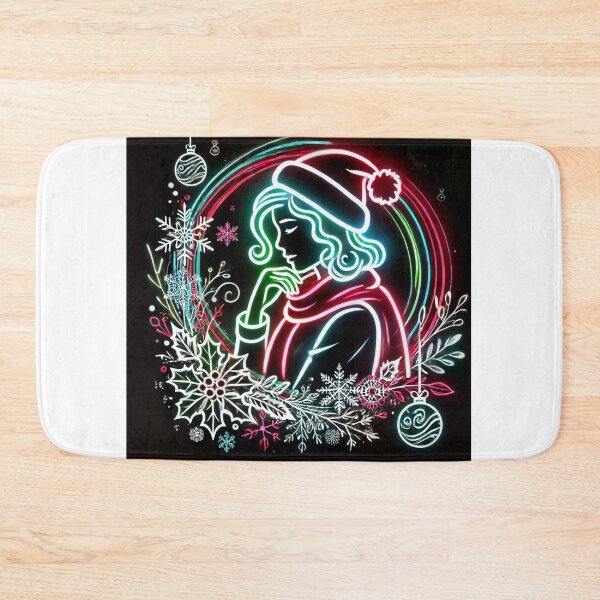 Item preview, Neon-lit woman with Christmas design designed and sold by Thomas-Arts.