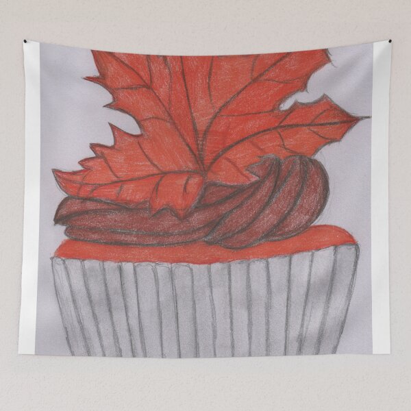 Item preview, Cupcake with autumn leaf  designed and sold by Artbysarah23.