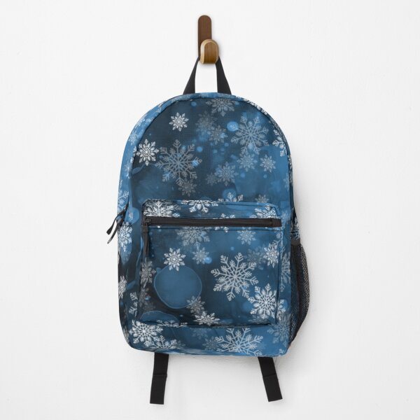 Item preview, Snowflakes on a background of colorful, intense spots of alcohol ink / dark blue designed and sold by My-fake-places.