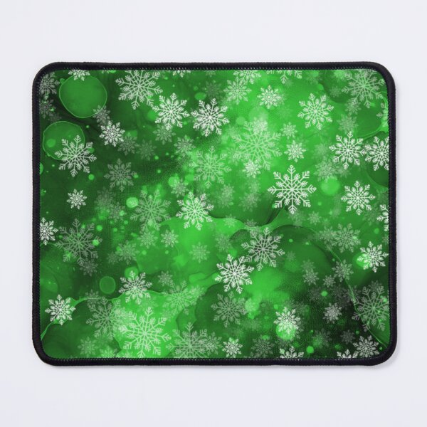Item preview, Snowflakes on a background of colorful, intense spots of alcohol ink / dark green designed and sold by My-fake-places.