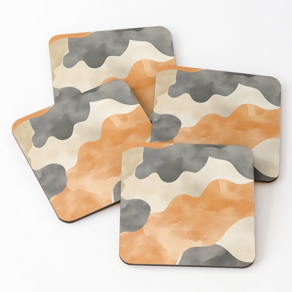 Item preview, Seamless pattern of flowing watercolor shapes in earthy tones like sienna, ochre, and slate grey for a natural aesthetic - designed and sold by ThaiArtShop.
