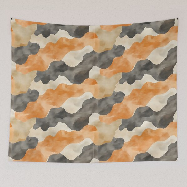 Item preview, Seamless pattern of flowing watercolor shapes in earthy tones like sienna, ochre, and slate grey for a natural aesthetic - designed and sold by ThaiArtShop.
