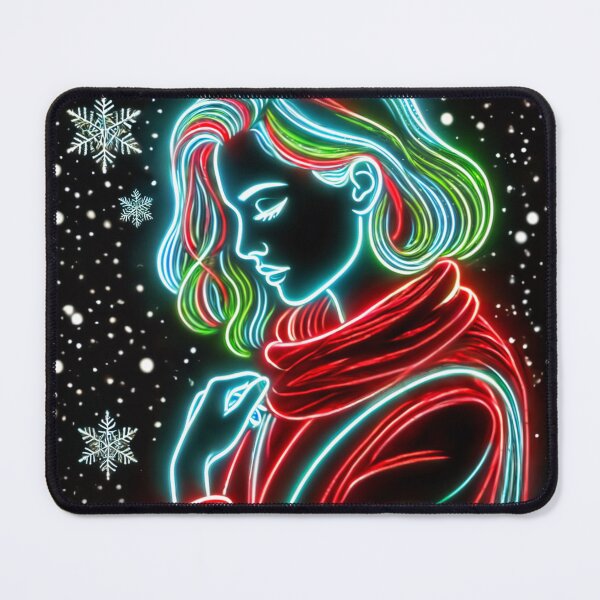 Item preview, Neon-lit woman in the snow designed and sold by Thomas-Arts.