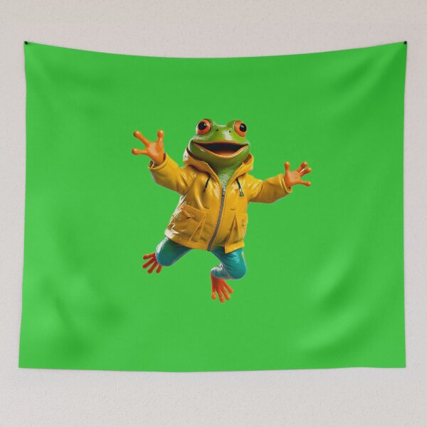 Item preview, Happy Frog in Yellow Raincoat designed and sold by AleTot.