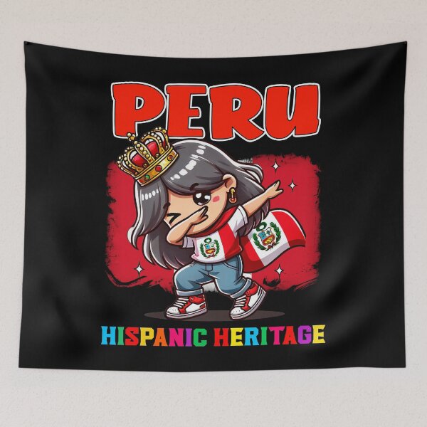 Item preview, Peru Dabbing Girl Hispanic Heritage Celebration for Kids designed and sold by NUMAcreations.