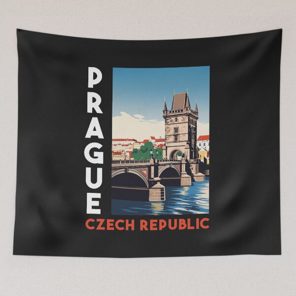 Item preview, A Vintage Travel Illustration of Prague - Czech Republic designed and sold by GoodOldVintage.