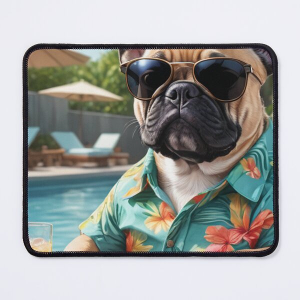 Item preview, AI-Generated Frenchie with Tropical Vibes: Poolside Coolness designed and sold by ConnieVZ.