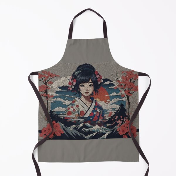 Item preview, Japanese Woman Art With Floral Details  designed and sold by SwanAndStone.