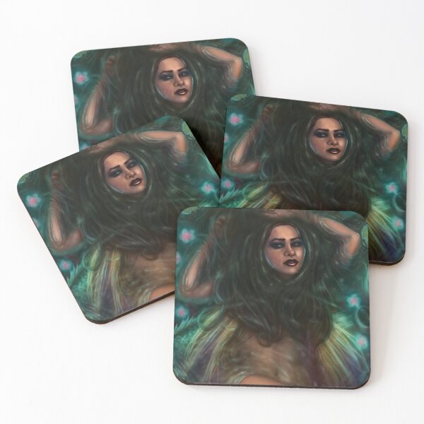 Item preview, Wings of Gold - Mermaid in pond with lily pads and treasure designed and sold by Tiffany Toland-Scott.