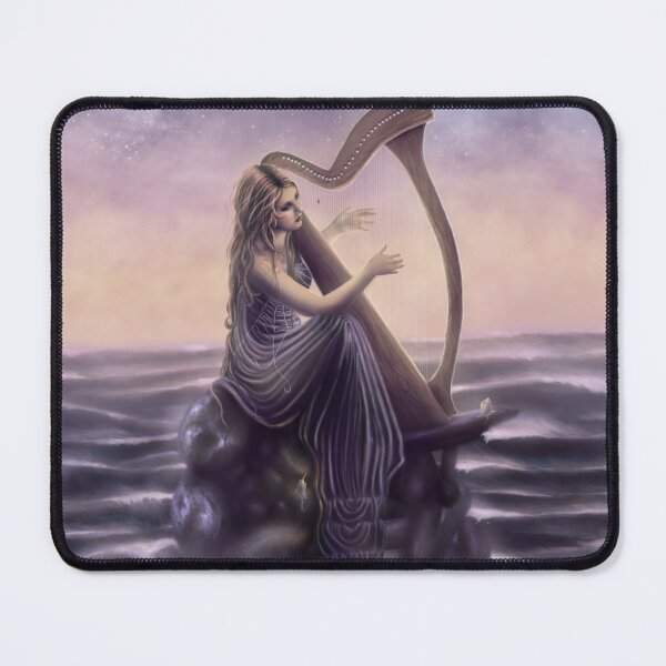 Item preview, Moon's Song - Fairy Woman Playing Harp Music by the Sea designed and sold by Tiffany Toland-Scott.