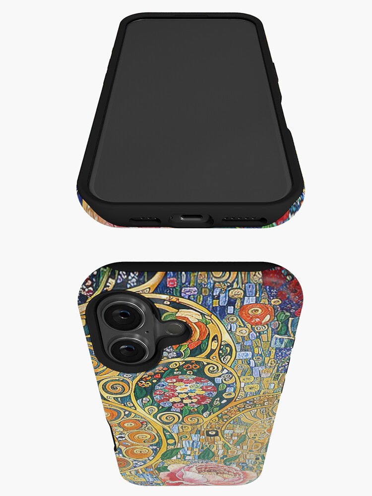 Aperçu 3 sur 4. Coque iPhone avec l'œuvre Jardin de fleurs Gustav Klimt créée et vendue par maniacfitness.