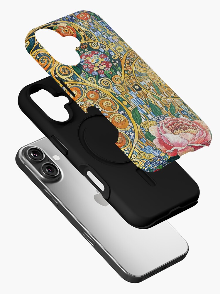 Aperçu 2 sur 4. Coque iPhone avec l'œuvre Jardin de fleurs Gustav Klimt créée et vendue par maniacfitness.