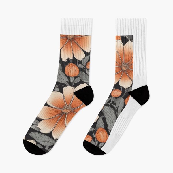 Item preview, Orange Autumn Flowers Pattern Design SolaAndSoli designed and sold by SolaAndSoli.