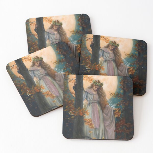 Item preview, Mourning Moon - Fairy Woman in Snowy Autumn Forest designed and sold by Tiffany Toland-Scott.