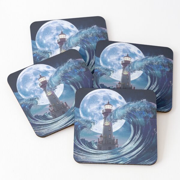 Item preview, Celestial Waves – Where the moon meets the ocean's embrace designed and sold by e-milka.