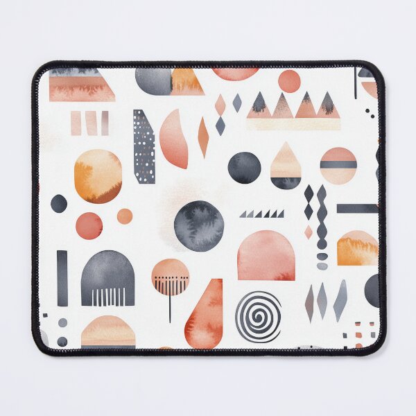 Item preview, Seamless pattern featuring geometric shapes with watercolor texture in pastel tones, set on a clean white background designed and sold by ThaiArtShop.