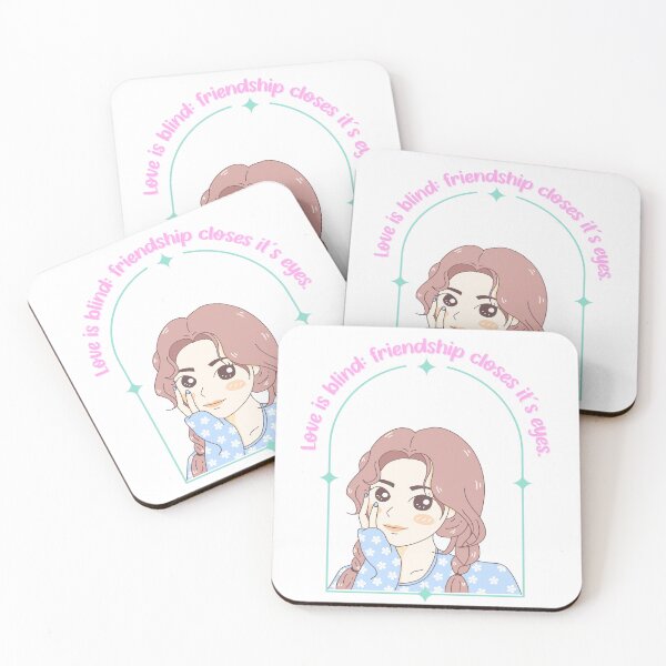Item preview, love is blind: friendship closes it´s eyes - Super Kawaii Anime Aesthetic Illustration designed and sold by LWOI.