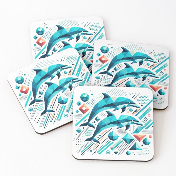 Item preview, Geometric Dolphins in Dynamic Motion designed and sold by PrismWild.