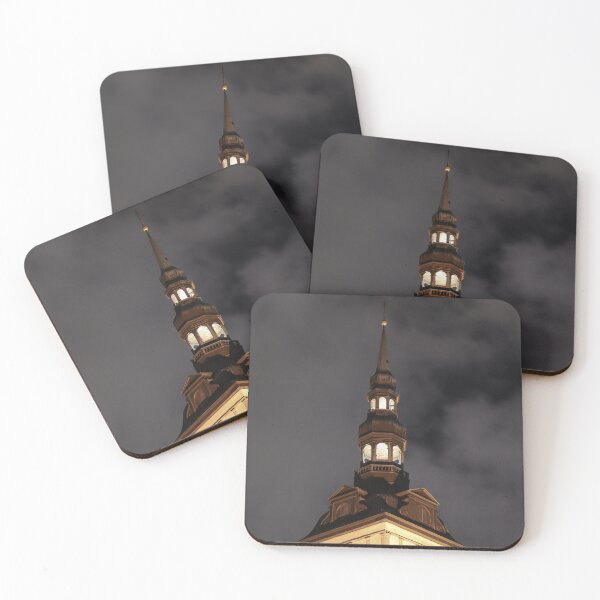 Item preview, Top of St. Nicholas Church Tallinn at Night designed and sold by cnvlphotography.