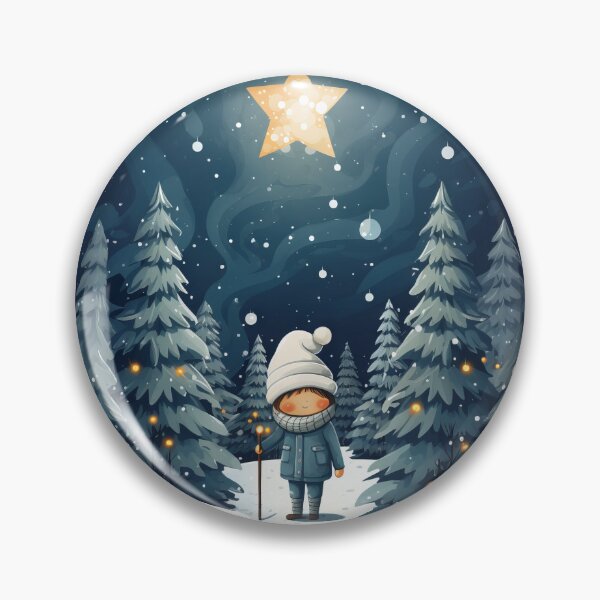 Item preview, Cartoon Illustration of a Child Holding a Lantern in a Snowy Forest designed and sold by MiraCleAI.