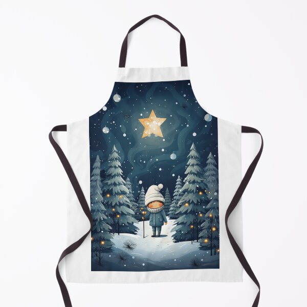 Item preview, Cartoon Illustration of a Child Holding a Lantern in a Snowy Forest designed and sold by MiraCleAI.