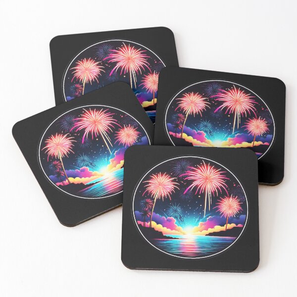 Item preview, Big Neon Fireworks Show in Hawaii with Neon Orchids designed and sold by NautiChic.