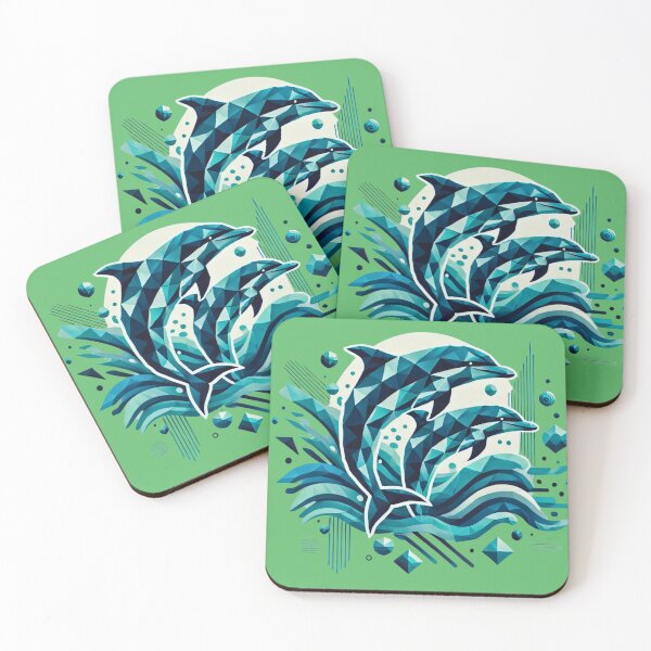 Item preview, Dynamic Dolphins in Abstract Geometry designed and sold by PrismWild.
