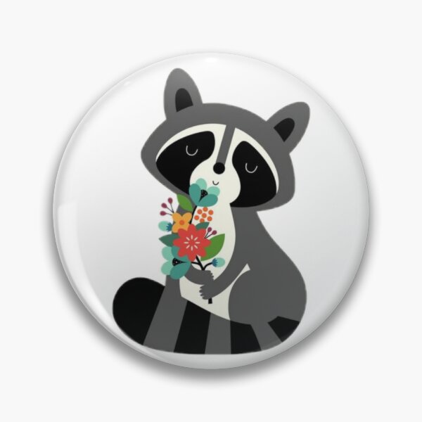 Item preview, Cute racoon with flowers designed and sold by Mara's designs.