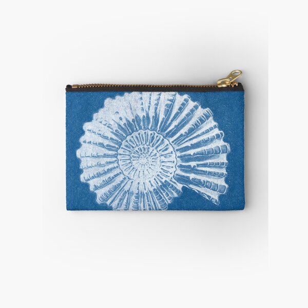 Item preview, Ammonite Shell Fossil Cyanotype designed and sold by Katherine Edwards Art.