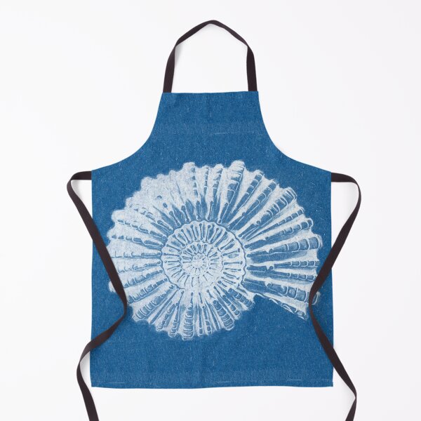 Item preview, Ammonite Shell Fossil Cyanotype designed and sold by Katherine Edwards Art.