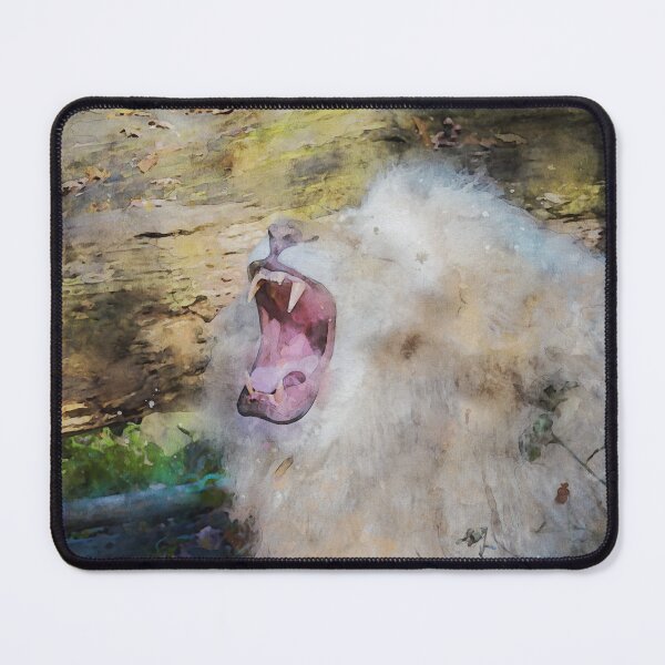 Item preview, White lion roars showing his teeth designed and sold by Dolfilms.