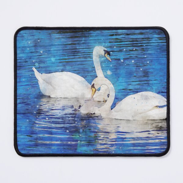 Item preview, Mute swans and young family designed and sold by Dolfilms.