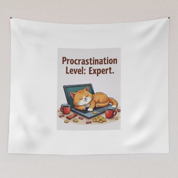 Item preview, Lazy Cat Sleeping on a Laptop designed and sold by ArtCreator2023.